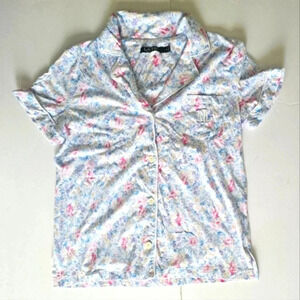 Ralph Lauren Jersey Button Down Floral Sleep Shirt